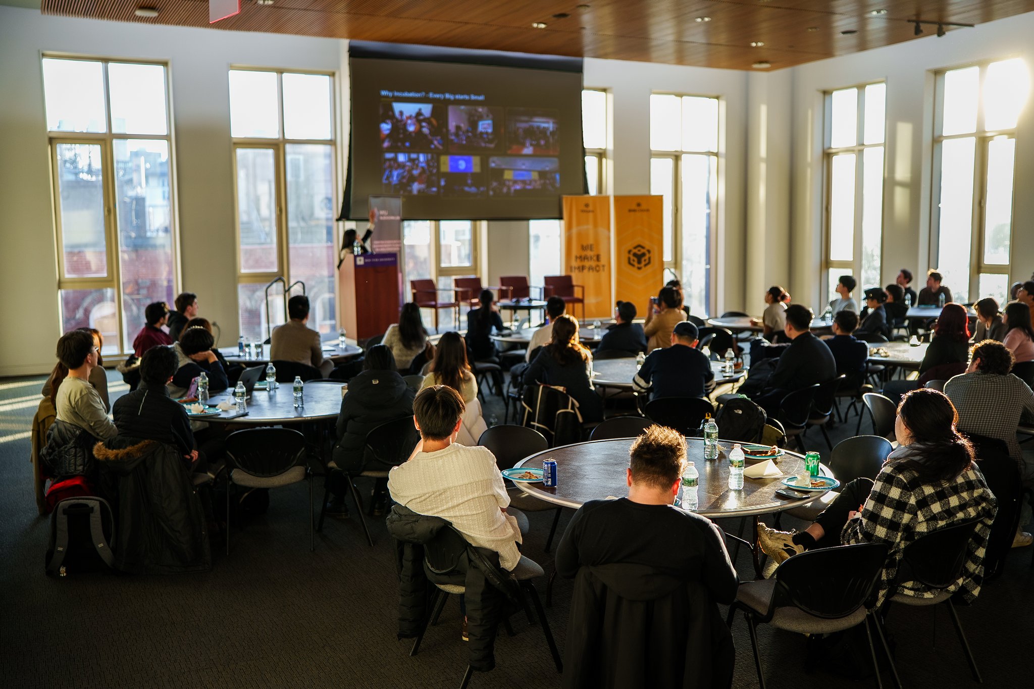A full room at NYU